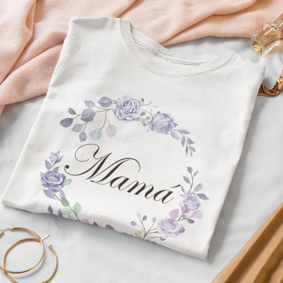 Conjunto camiseta mami niña con flores 1