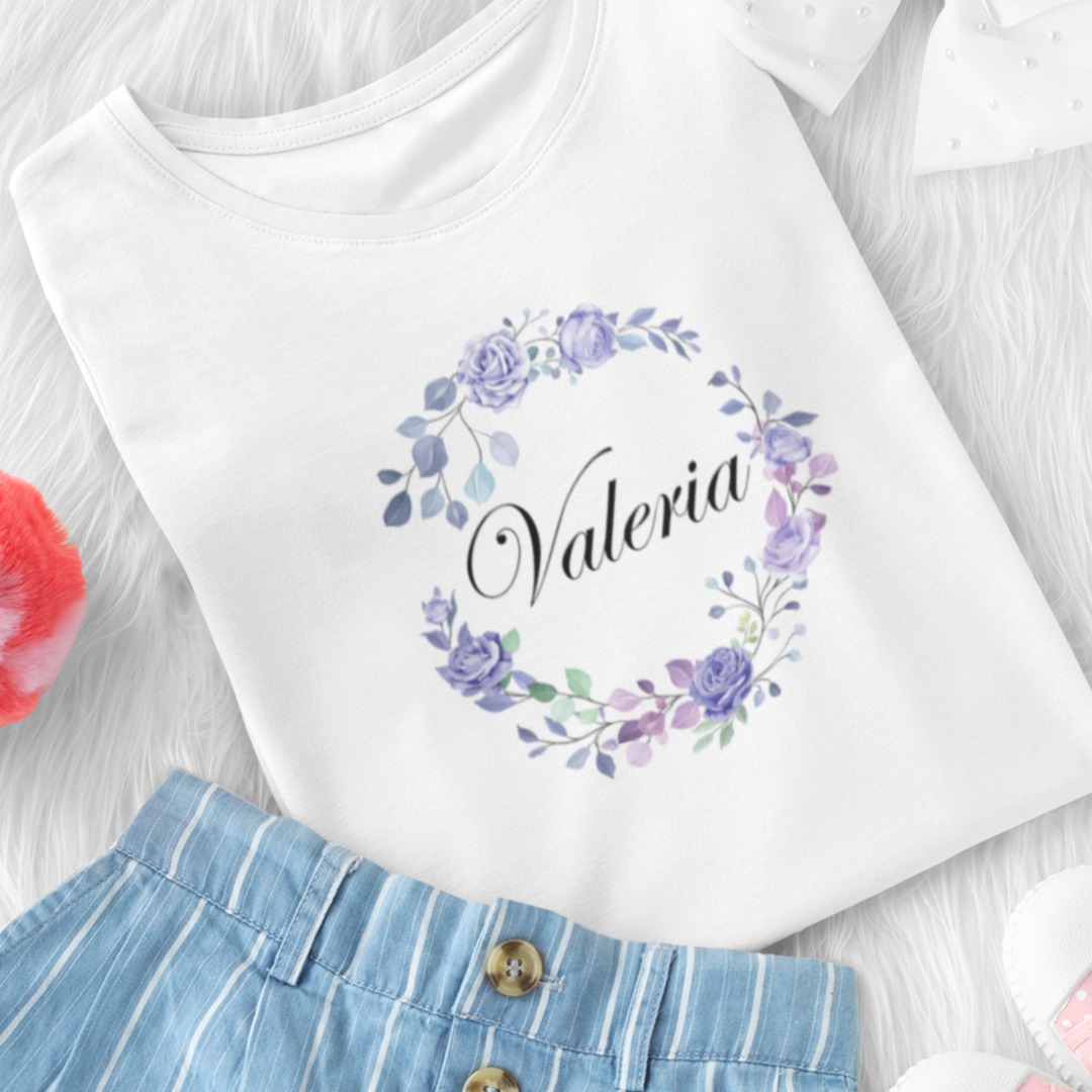 Camiseta personalizada niña con flores