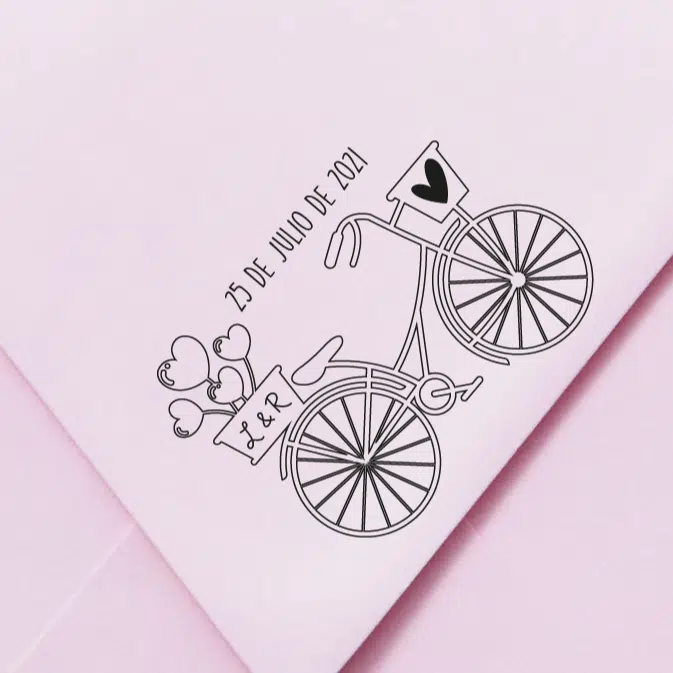 sello personalizado boda bici 2