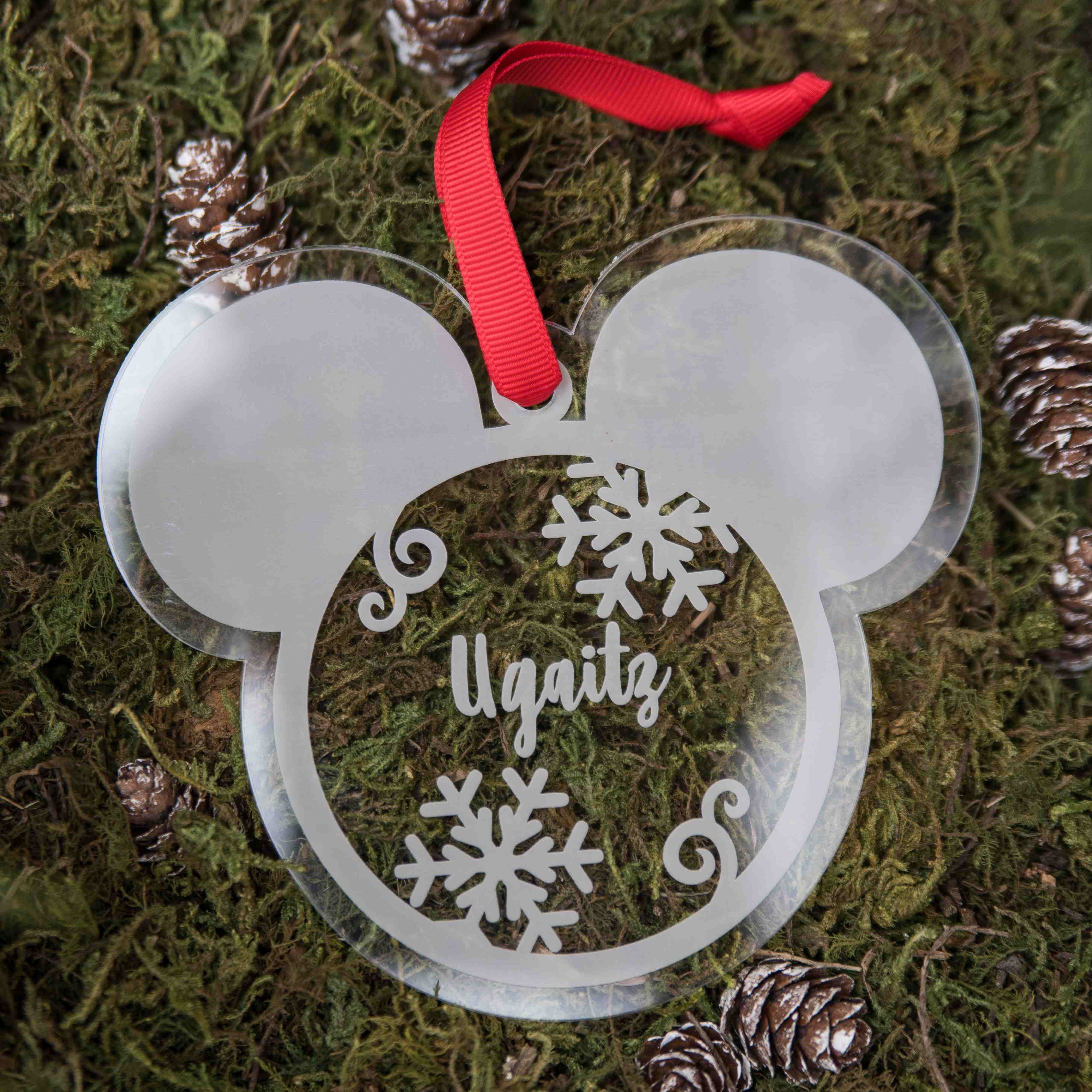 Bola navidad personalizada Mickey transparente
