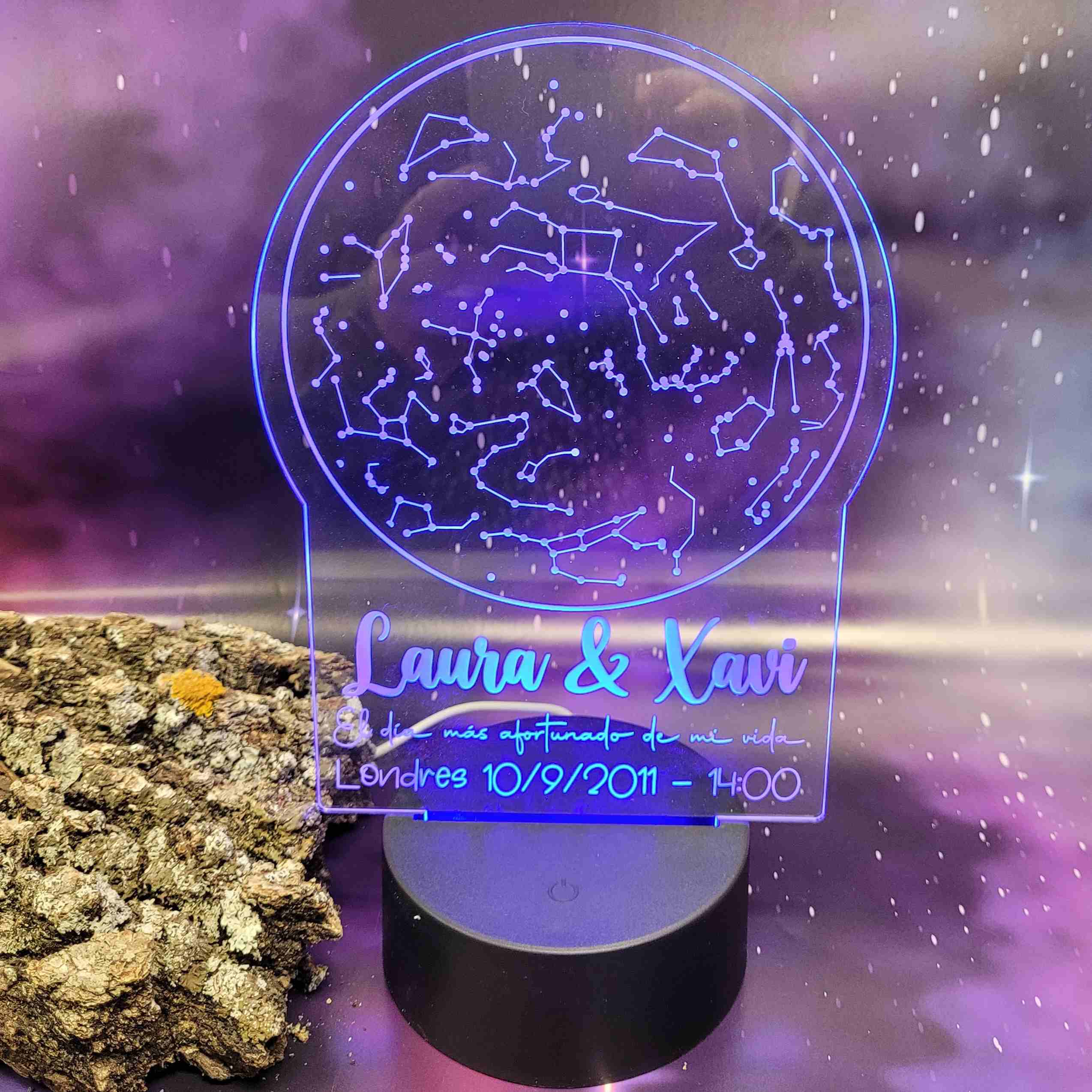 Lámpara led mapa estelar personalizado